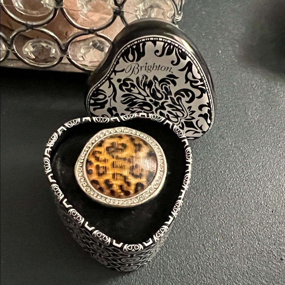 Brighton Leopard Print ring with Silver and diamond Details